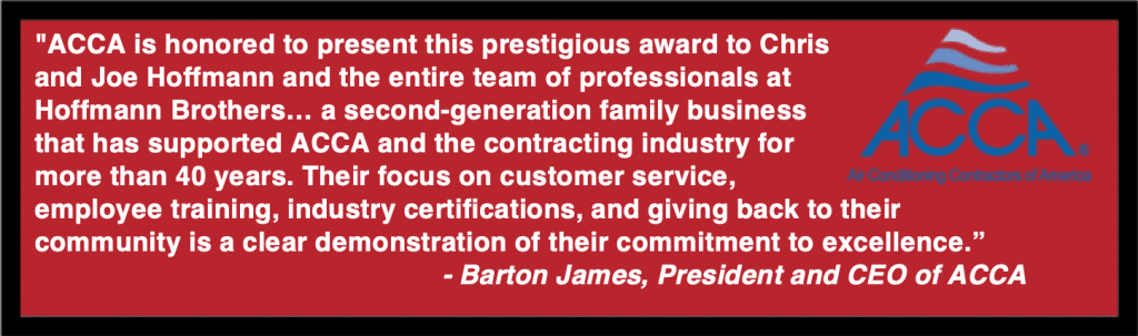 ACCA Award - Best Home Contractors - Hoffmann Bros