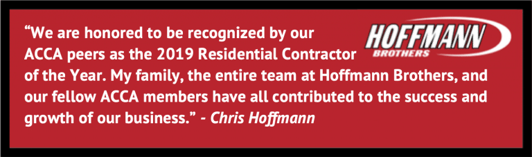 Hoffmann Brothers - Best Home Contractors Award from ACCA