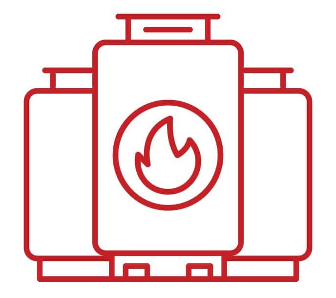 Gas boiler line icon