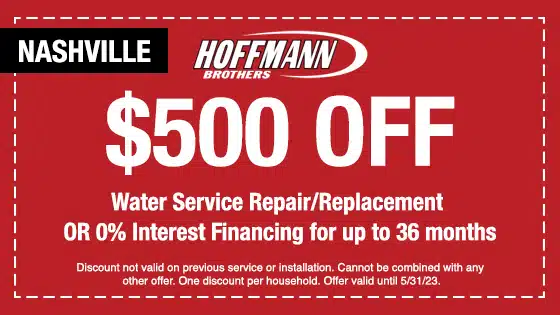Nashville Water Service Repair or Replacement Coupon