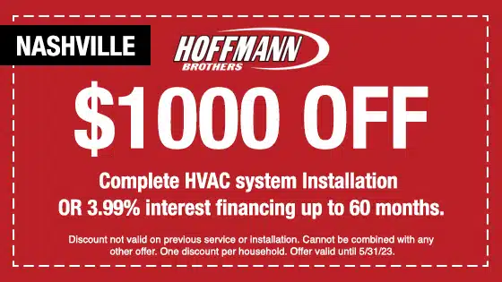 $1000 off coupon for a complete hvac system installation