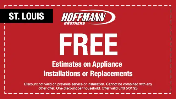 Coupon for free estimates on appliance installations and replacements in St. Louis