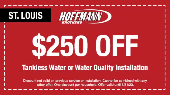 $250 Off coupon for tankless water or water quallity installation in St Louis
