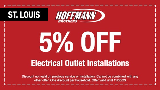 red coupon for electrical outlet installation in st louis
