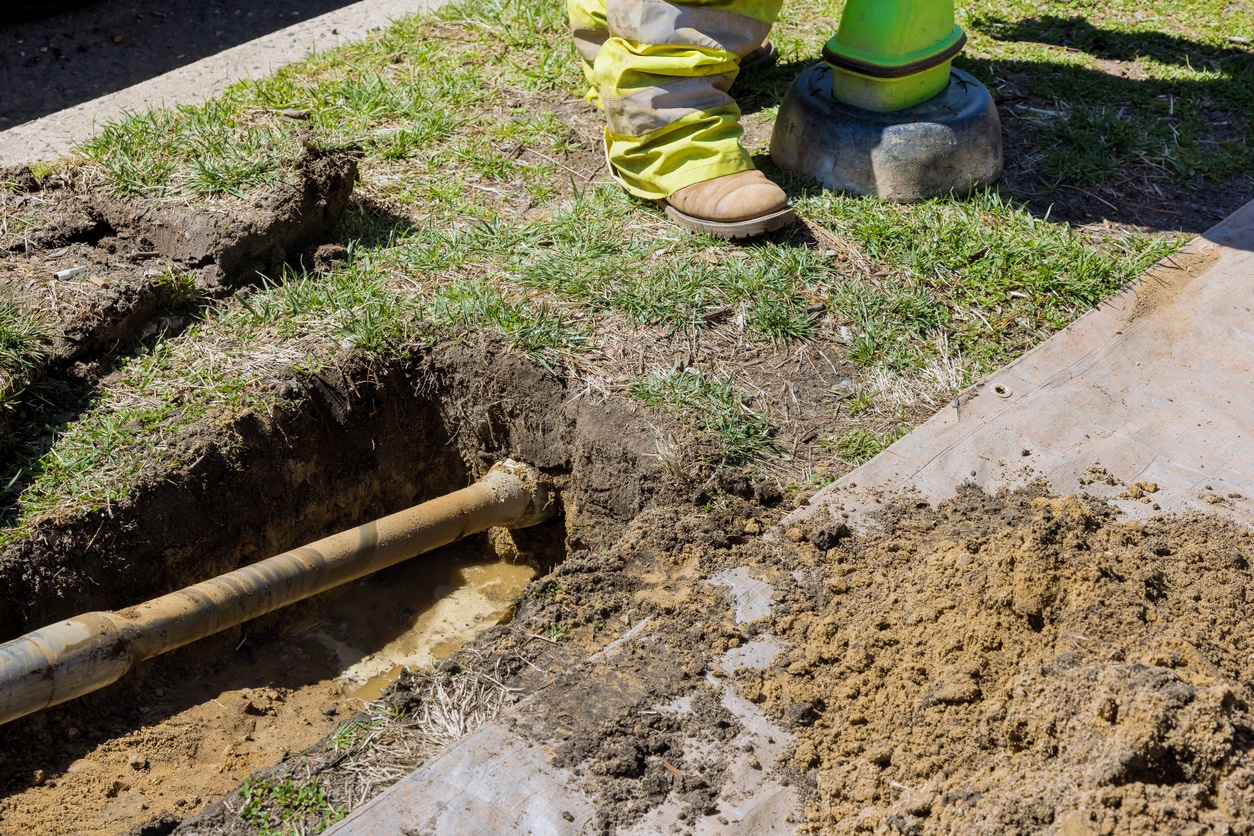 limited hole made in order to repair sewage line